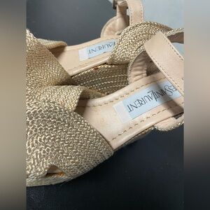 Saint Laurent Beige Woven Espadrilles Wedge Sandals